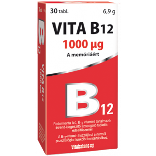 Vita B12 1000 mcg szopogató tabletta VITABALANS 30x Vitaminok, nyomelemek 2 279 Ft