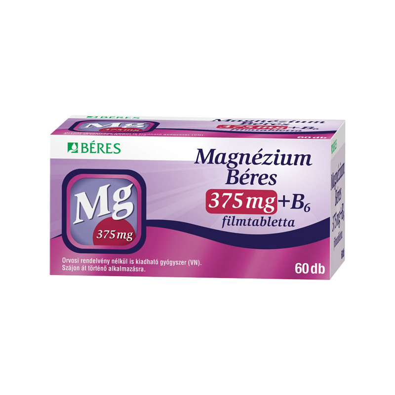 Magnézium Béres 375mg+B6 filmtabletta /11 60x [CSAK_SZEMÉLYES_ÁTVÉTEL]