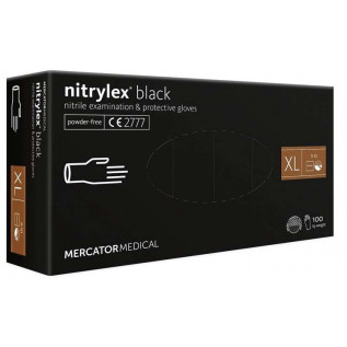 Kesztyû Mercator nitrylex Black púdermentes XL 100x