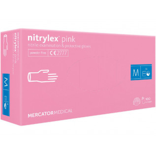 Kesztyû Mercator nitrylex Pink púdermentes M 100x