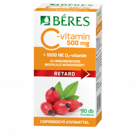 Béres C-vitamin 500mg Csipkeb.D3 1000NE ret.tabl. 90x