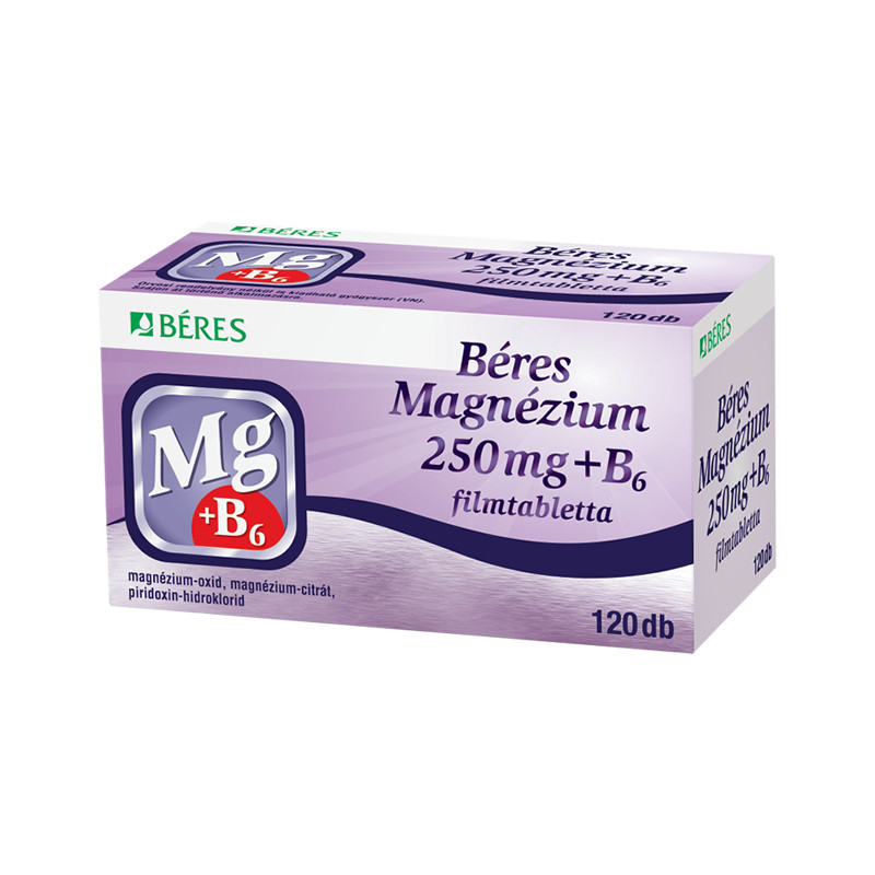 Béres Magnézium 250 mg+B6 filmtabletta /05 120x [CSAK_SZEMÉLYES_ÁTVÉTEL]