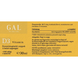GAL D3-vitamin cseppek 30ml