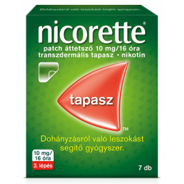 Nicorette patch áttetszõ 10 mg/16 óra transz.tap. 7x [CSAK_SZEMÉLYES_ÁTVÉTEL]