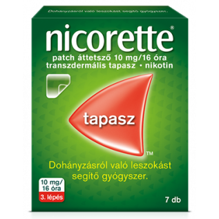 Nicorette patch áttetszõ 10 mg/16 óra transz.tap. 7x [CSAK_SZEMÉLYES_ÁTVÉTEL]