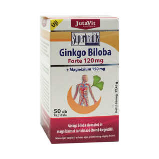 JutaVit Ginkgo Biloba Forte 120 mg + Mg 150 mg tab 50x Keringés, vénák 2 379 Ft