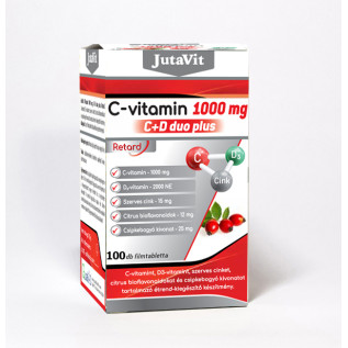 JutaVit C-vitamin 1000mg C+D DUO Plus ret.ftbl. 100x