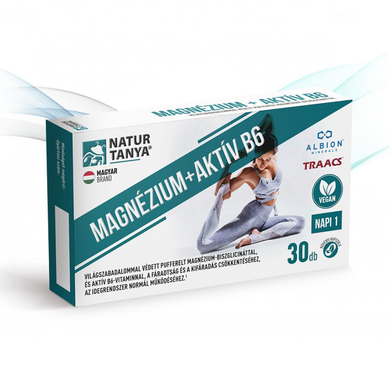 NaturTanya Magnézium+Aktív B6 vegán kapszula 30x